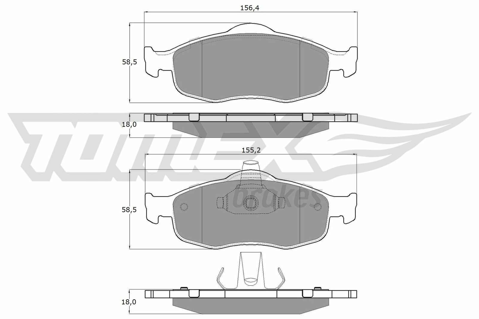 Sada brzdových platničiek kotúčovej brzdy TOMEX Brakes